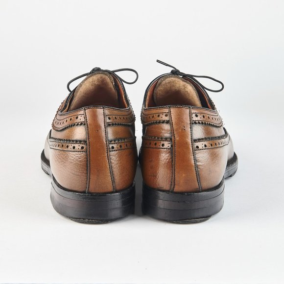 Eatonia Walnut Men's 10 M  LWB Longwing Wingtip Brogue Derby Vibram Goodyear - Picture 6 of 12